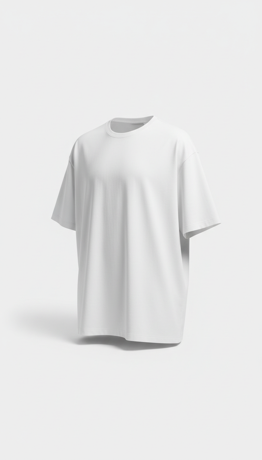 Oversized Cotton Tee in Chalk White