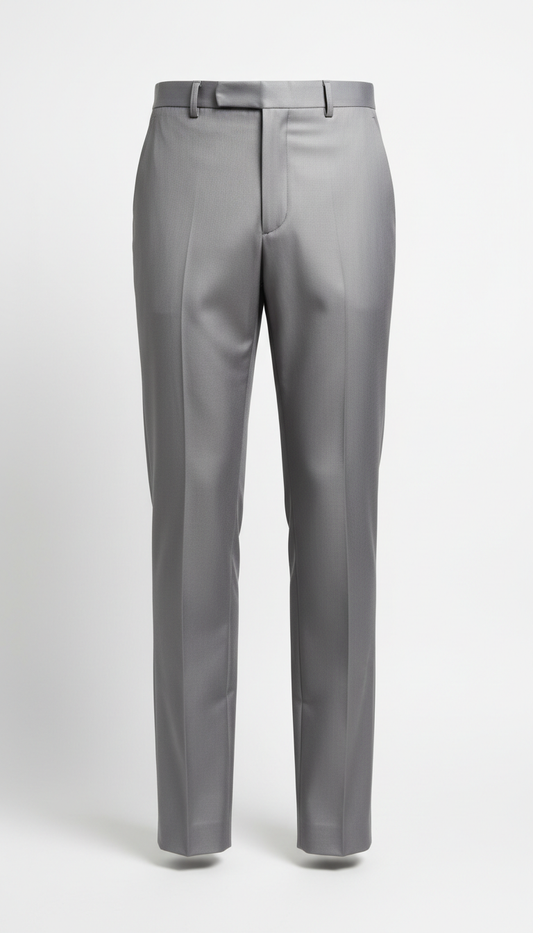 Straight-Leg Trousers in Muted Silver